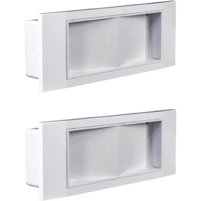 Lampada di Emergenza Pezzi 2 LED Incasso 1499L Bianco 11 Watt 6H IP40