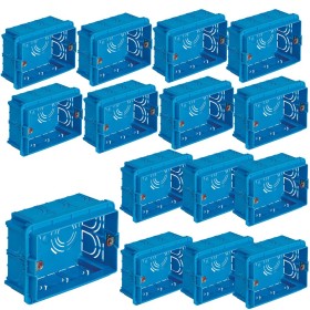 Scatola Incasso Portafrutti 15 Pezzi  3 Posti Incasso Compatibile Magic Blu