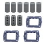 LivingLight Kit 3 Supporto LN4703 6 Copriforo 3 Prese Antracite Bivalente L4180