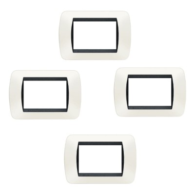 Placca 4 Pezzi Living Light International 3 Posti Tecnopolimero L4803 