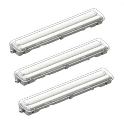 Plafoniera LED 36W 2 Tubi T8 120 Centimetri Risparmio Energetico 4500K Pezzi 3