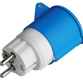 Ecova 20555 Adattatore Industriale con Spina Schuko e Presa Cee 2P+T 16A