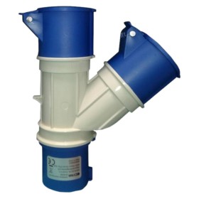Ecova 20561 Moltiplicatore Industriale con Spina Cee 16a e Doppia Presa 2P+T