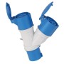 Ecova 20561 Moltiplicatore Industriale con Spina Cee 16a e Doppia Presa 2P+T