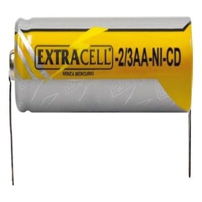 Batteria Ricaricabile 2/3 Stilo 1,2 Volts 400mA con Terminali
