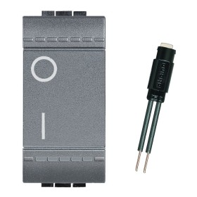 Bticino Living Light Interruttore Bipolare Antracite L4002N con Lampada Led Spia