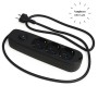 Ecova 30096X Multipresa 3 Uscite Universali Nera con Cavo 1,5m e Interruttore