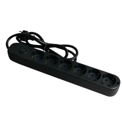 Ecova 30098X Multipresa 6 Uscite Universali con Interruttore Cavo 1,5M Nero 3500W