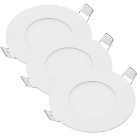 Pannello LED Incasso 8 Cm 3Watt Slim Tondo Alimentatore Incluso 4500K Pezzi 3