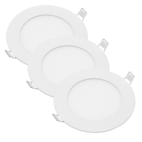 Pannello LED Incasso 110 Cm 6Watt Slim Tondo Alimentatore Incluso 2700K Pezzi 3