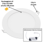 Pannello LED Incasso 155Cm 12Watt Slim Tondo Alimentatore Incluso 6000K Pezzi 3 