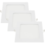 Pannello LED Incasso 20.5Cm 18W Slim Quadro Alimentatore Incluso 4500K Pezzi 3