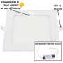 Pannello LED Incasso 20.5Cm 18W Slim Quadro Alimentatore Incluso 4500K Pezzi 3