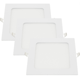 Pannello LED Incasso 20.5Cm 18W Slim Quadro Alimentatore Incluso 6000K Pezzi 3