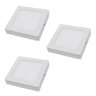 Plafoniera LED Soffitto 18Watt Slim Quadra Alimentatore Incluso 4500K Pezzi 3