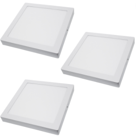 Plafoniera LED Soffitto 24Watt Slim Quadra Alimentatore Incluso 4500K Pezzi 3