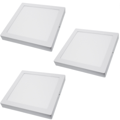 Plafoniera LED Soffitto 24Watt Slim Quadra Alimentatore Incluso 4500K Pezzi 3