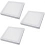 Plafoniera LED Soffitto 24Watt Slim Quadra Alimentatore Incluso 4500K Pezzi 3
