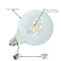 OPTONICA Lampadina a Filamento LED Attacco E27 G125  300° AC175-265V