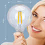 OPTONICA Lampadina a Filamento LED Attacco E27 G125  300° AC175-265V