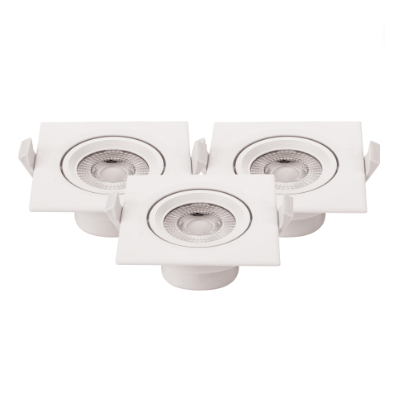 Faretto LED Incasso Orientabile Quadro Soffitto 5W Driver Incluso 4500K Pezzi 3