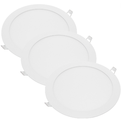 Pannello LED Incasso 285Cm 24Watt Slim Tondo Alimentatore Incluso 6000K Pezzi 3