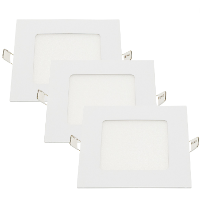 Pannello LED Incasso 11Cm 6W Slim Quadro Alimentatore Incluso 4500K Pezzi 3 