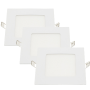 Pannello LED Incasso 11Cm 6W Slim Quadro Alimentatore Incluso 6000K Pezzi 3 