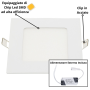 Pannello LED Incasso 11Cm 6W Slim Quadro Alimentatore Incluso 6000K Pezzi 3 