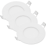Pannello LED Incasso 8 Cm 3Watt Slim Tondo Alimentatore Incluso 6000K Pezzi 3