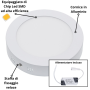 Plafoniera LED Soffitto 12Watt Slim Tonda Alimentatore Incluso 6000K Pezzi 3