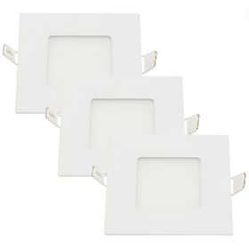 Pannello LED Incasso 7.5Cm 3Watt Slim Quadro Alimentatore Incluso 4500K Pezzi 3