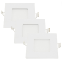 Pannello LED Incasso 7.5Cm 3Watt Slim Quadro Alimentatore Incluso 4500K Pezzi 3