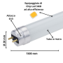 Tubo LED T8 22Watt 150Cm Vetro Attacco G13 Risparmio Energetico 6000K Pezzi 3