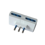 Adattatore FAEG Piatto Quadruplo Spina 2P+T 16A 4 Prese Bipasso 2P+T P17 Bianco