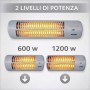 Zephir HZQ1200W Stufa al Quarzo da Parete 1200 W IP24 con Tirante 