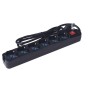 Multipresa  6 Posti SCHUKO Con Interrutore Spina 16A Colore Nero