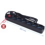 Multipresa  6 Posti SCHUKO Con Interrutore Spina 16A Colore Nero