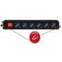 Multipresa  6 Posti SCHUKO Con Interrutore Spina 16A Colore Nero