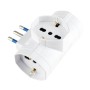  Ecova 30198 Adattatore Triplo3 Prese Universali Bipasso Spina 16A Salvaspazio Bianco