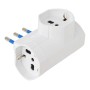  Ecova 30198 Adattatore Triplo3 Prese Universali Bipasso Spina 16A Salvaspazio Bianco