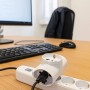  Ecova 30198 Adattatore Triplo3 Prese Universali Bipasso Spina 16A Salvaspazio Bianco