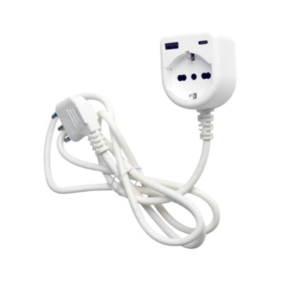 Ecova 30262 Prolunga 1 Presa P40 Schuko 16A con USB-A 18W e USB-C 20W PD