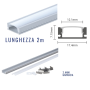 Profilo In Alluminio Per Striscia Led Da 2 Metri