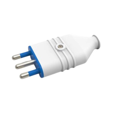 Ecova 30362 Spina Volante Antischiacciamento 16A 2P+T in PVC Bianco Elettrica