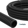 Tubo Corrugato Guaina Cavi Elettrici Pieghevole PVC Autoestinguente Nero