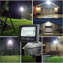 Proiettore LED ad Energia Solare con Pannello Solare con  Telecomando Luce Fredda