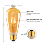 Lampadina OPTONICA LED Attacco E27 2800 K Luce Calda  Vetro Dorato 