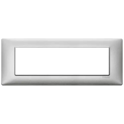 Placca Vimar Metallo Modello Plana 7 Moduli Argento Metallizzato 14657.71