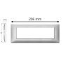 Placca Vimar Metallo Modello Plana 7 Moduli Argento Metallizzato 14657.71